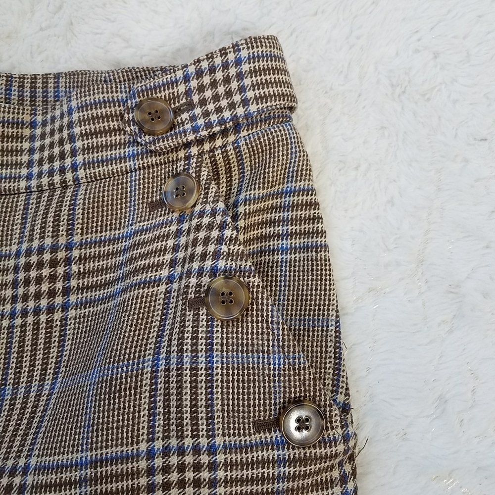 Veronica Beard Hunter Plaid Wide Leg Linen Blend Cropped Pants - Picture 10 of 14